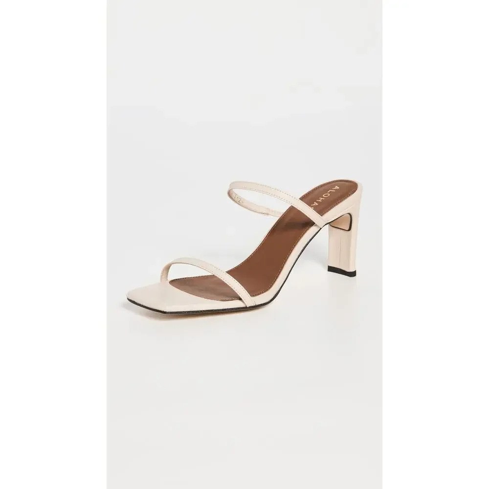 ALOHAS WOMEN'S CANNES HEELED SANDALS, BEIGE, OFF WHITE, 5 MEDIUM US